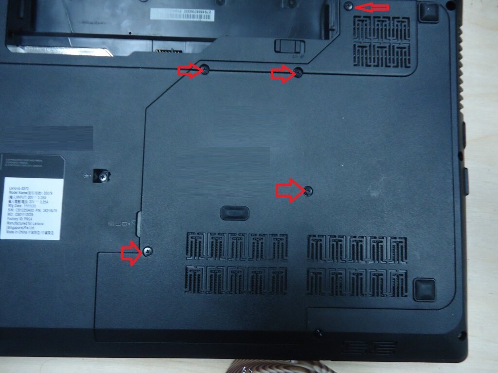 разборка Lenovo G570 (инструкция в картинках)