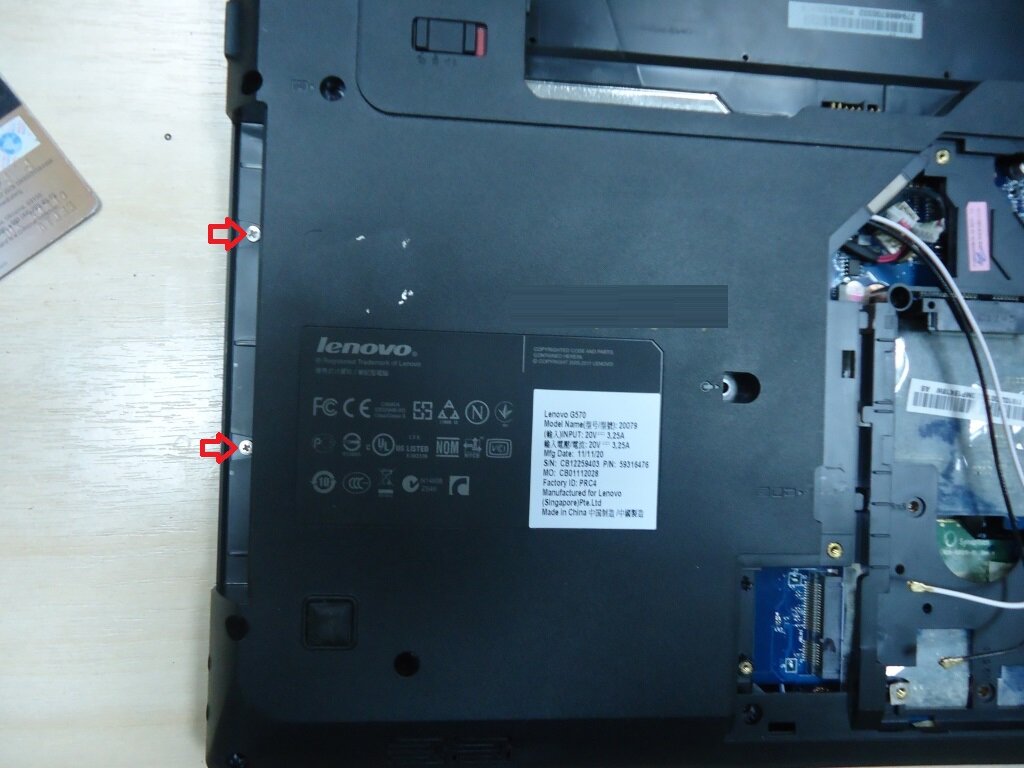 разборка Lenovo G570 (инструкция в картинках)